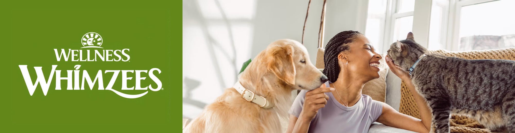 happy dog and owner